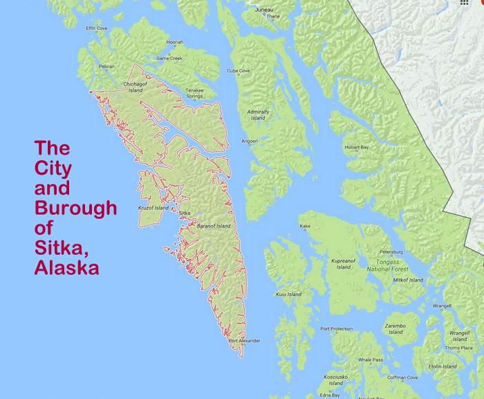 Map of Sitka Alaska